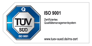 TÜV geprüft ISO 9001 TÜV geprüft ISO 9001 - Zertifiziertes Qualitätsmanagementsystem
